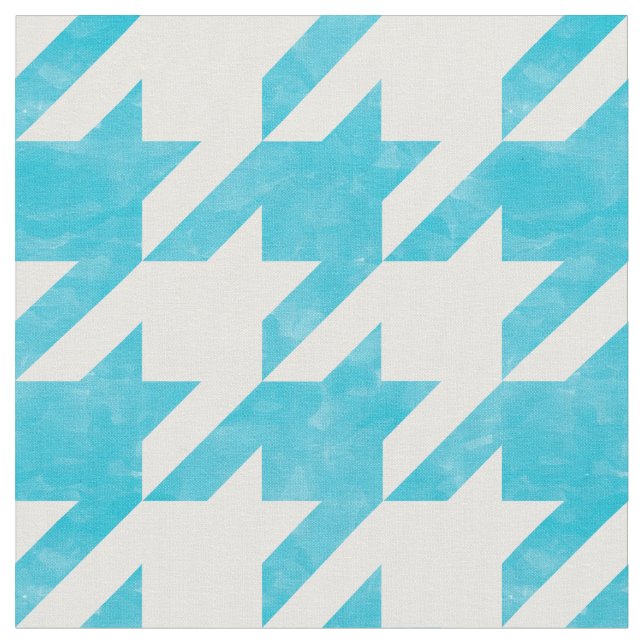 Kontroll av blå och vit houndstooth tyg (Närbild)