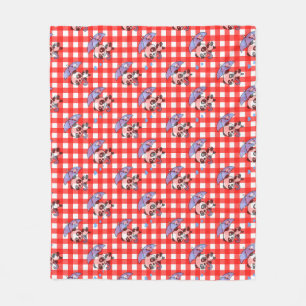 Kontroll av Cute Red Gingham Fleecefilt