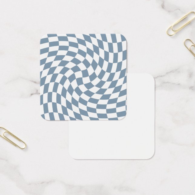 Kontroll av dammblått Bröllop-insamling har kontro Fyrkantigt Visitkort (Kontor)