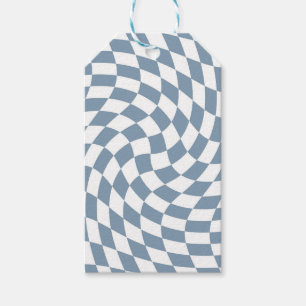 Kontroll av dammblått Bröllop-insamling har kontro Presentetikett