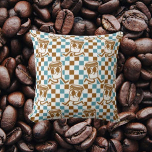 Kontroll av gris- och brunt kaffe kudde
