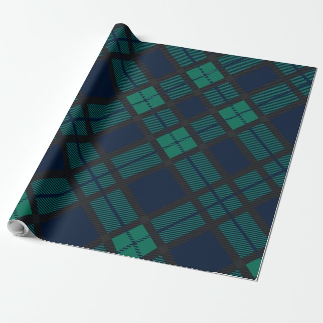 Kontroll av Grönt med Rustic Play Tartan Presentpapper (Utrullad)
