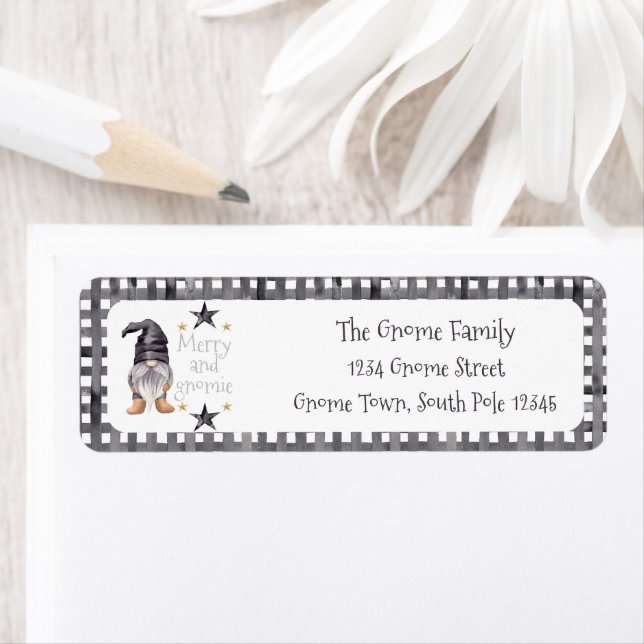 Kontroll av jullägget för kute-vinter-julen returadress etikett (Insitu)