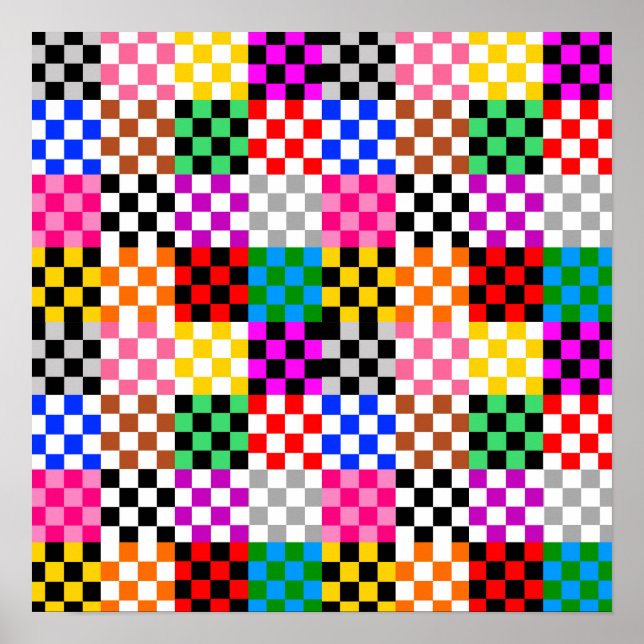 Kontroll av Mönster-design för flerfärgat lappverk Poster (Framsidan)