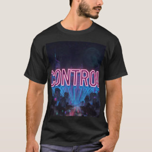 KONTROLL - Cyberpunk Stad Neon Rosa Futuristisk Si T Shirt