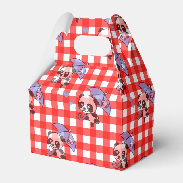 Kontrolldesign för Cute Red Gingham Presentaskar (Framsidan Sidan)