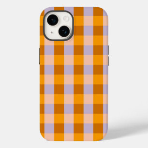 Kontroller av tangerine och lavender gingham