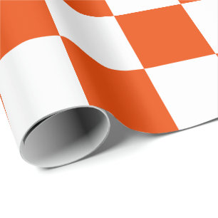Kontroller för extra stor ljus orange och vit presentpapper
