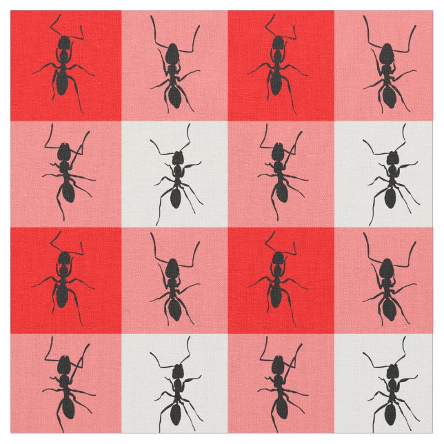 Kontroller för vit för myrapicknickfilt röda tyg (Närbild)