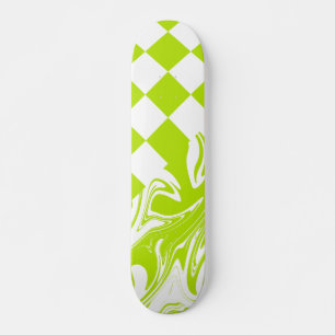Kontroller och kontroller i grönt och vitt kalv mini skateboard bräda 18,5 cm