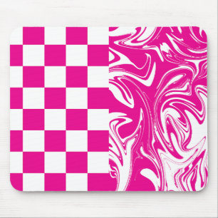 Kontroller och kontroller i Magenta och vitt Musmatta