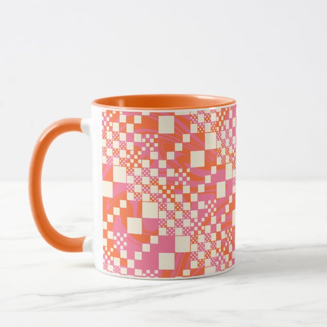Kontroller - Rosa, Orange och grädde Mugg (Vänster)