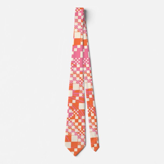 Kontroller - Rosa, Orange och grädde Slips (Framsida)