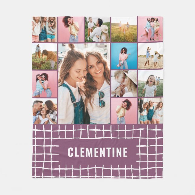 Kontrollera 16 enkla fotomoderna, minimala lilor fleecefilt (Framsidan)