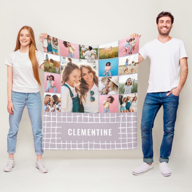 Kontrollera 16 fotomoderna, minimala lilac enkla e fleecefilt (På plats)