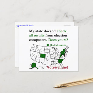 Kontrollera alla valresultat med USA karta - vykor Helg Vykort
