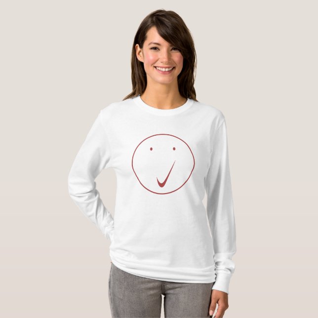 Kontrollera ansikte - Kryssa/rött. T Shirt (Hel framsida)