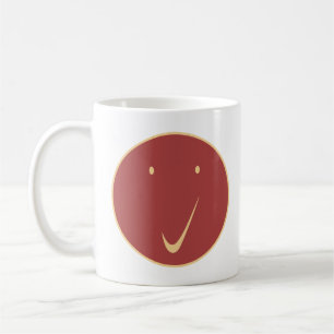 Kontrollera ansikte - Tick, Cr/Red. Kaffemugg