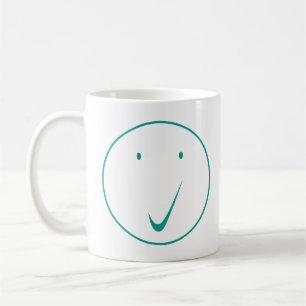 Kontrollera ansikte - Tick, Transp/Grönt. Kaffemugg