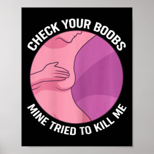 Kontrollera att din bröstmage försökte Döda mig Poster