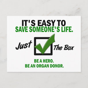 Kontrollera att förpackningen är en organdonator 5 vykort