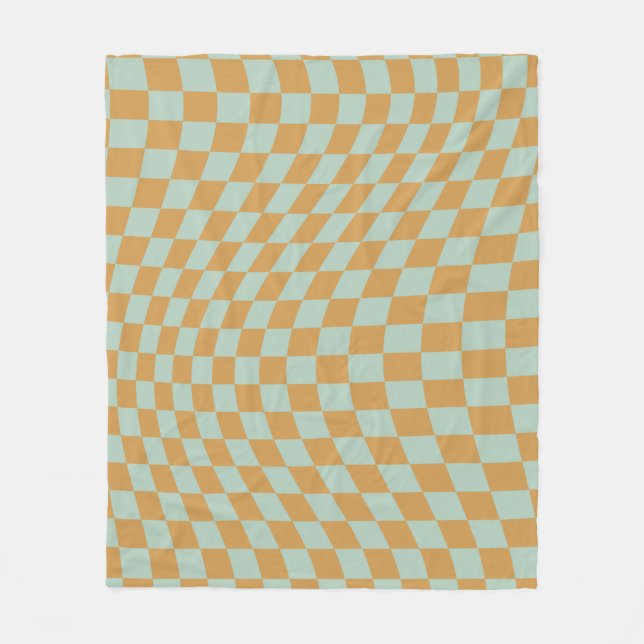 Kontrollera att Mönster Mint Vågigt Checkerboard C Fleecefilt (Framsidan)