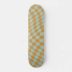 Kontrollera att Mönster Mint Vågigt Checkerboard C Mini Skateboard Bräda 18,5 Cm