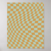 Kontrollera att Mönster Mint Vågigt Checkerboard C