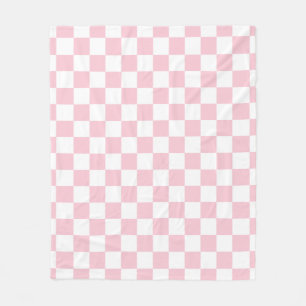 Kontrollera Baby Rosa och vit schaktbräda Mönste Fleecefilt