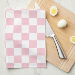 Kontrollera Baby Rosa och vit schaktbräda Mönste Kökshandduk