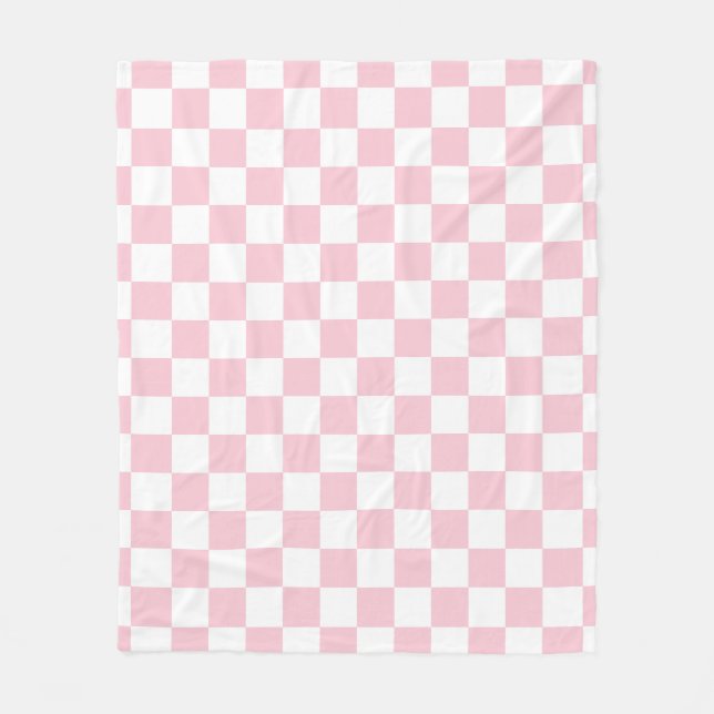 Kontrollera Baby Rosa och vit schaktbräda Mönster Fleecefilt (Framsidan)