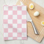 Kontrollera Baby Rosa och vit schaktbräda Mönster Kökshandduk<br><div class="desc">Checkered Mönster - ljus rosa and white checkerboard.</div>