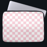 Kontrollera Baby Rosa och vit schaktbräda Mönster Laptop Fodral<br><div class="desc">Checkered Mönster - ljus rosa and white checkerboard.</div>