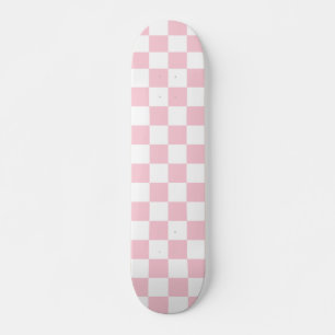 Kontrollera Baby Rosa och vit schaktbräda Mönster Mini Skateboard Bräda 18,5 Cm