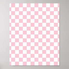 Kontrollera Baby Rosa och vit schaktbräda Mönster Poster