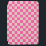 Kontrollera Coral Rosa Checkboard i Mönster iPad Air Skydd<br><div class="desc">Checkered Mönster - Coral rosa and lax checkerboard.</div>