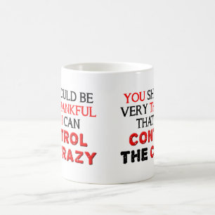 Kontrollera den galna roliga muggen kaffemugg
