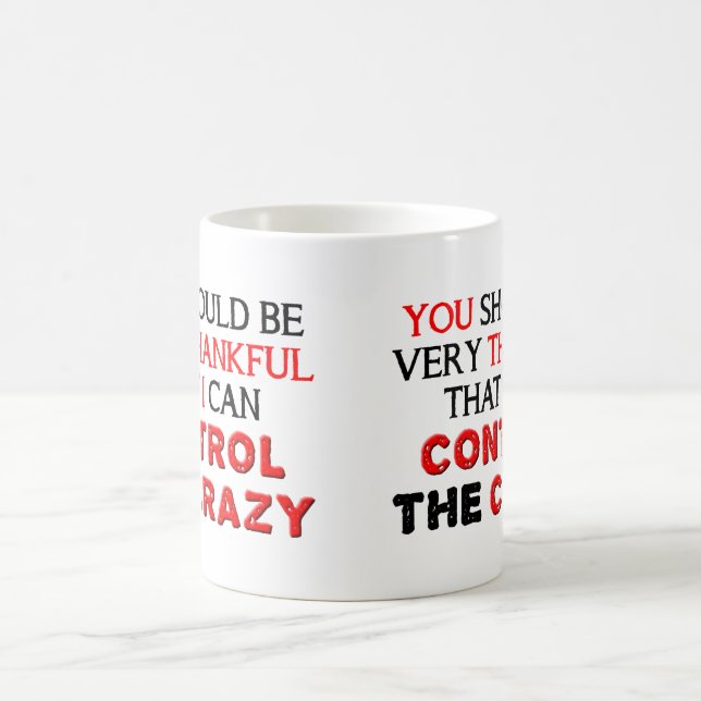 Kontrollera den galna roliga muggen kaffemugg (Center)