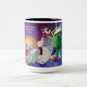 Kontrollera det två gånger tomte Två-Tonad mugg