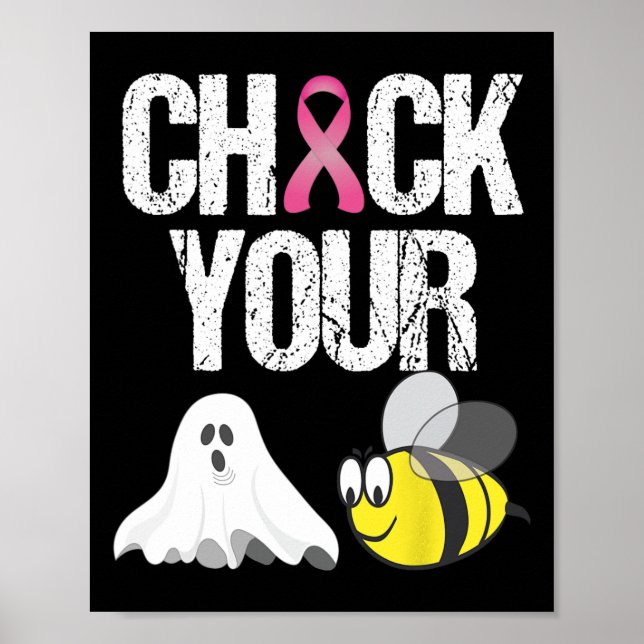 Kontrollera din Boo Bees Roligt Breast Cancer Hall Poster (Framsidan)