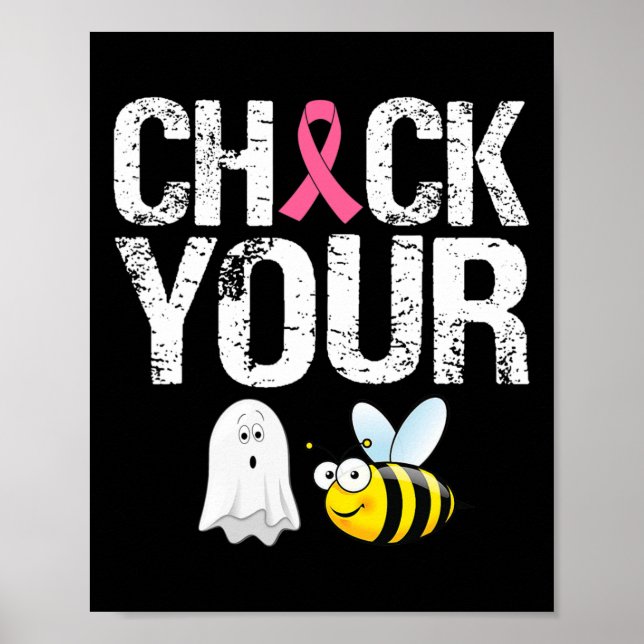 Kontrollera din Boo Bees Shirt Funny Breast Cancer Poster (Framsidan)