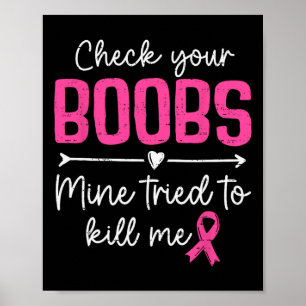 Kontrollera din bröstcancermedvetenhet om bröstcan poster
