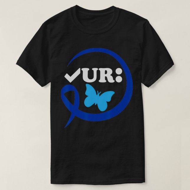 Kontrollera din Colon Funny Colon Cancer Awareness T Shirt (Design framsida)