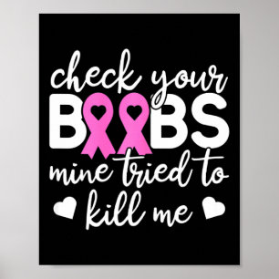 Kontrollera din kamp mot bröstcancer hos Boo Bees- Poster