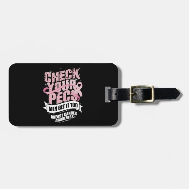 Kontrollera din Pecs Manar Breast Cancer Awareness Bagagebricka (Horisontell Framsida)