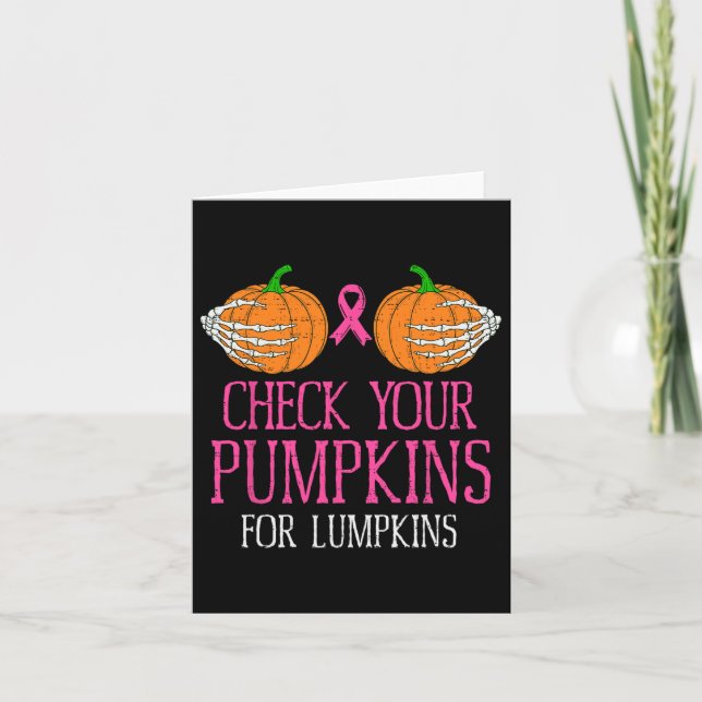 Kontrollera din pumpkins Breast Cancer Awareness H Kort (Framsida)
