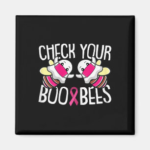 Kontrollera dina Boo Bees Breast Cancer Awareness  Magnet
