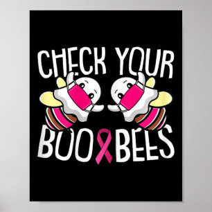 Kontrollera dina Boo Bees Breast Cancer Awareness Poster