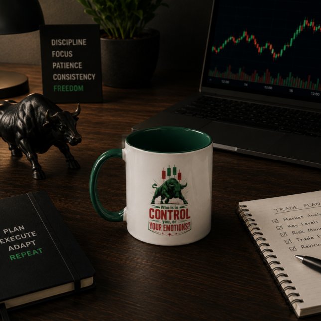 Kontrollera Dina Känslor Bull Trading Mentalitet D Mugg (Skapare uppladdad)