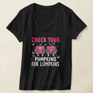 Kontrollera dina pumpor efter Lumpkins Breast Canc T Shirt